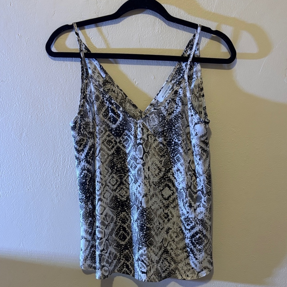 Allison Joy Black and White Snake Print Camisole